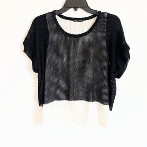 Zara BW Collection Black Net Layered Blouse